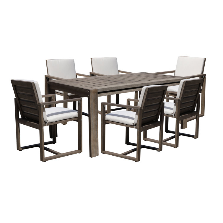 Joly 87'' Rectangular 6 Person Outdoor Dining Set with Cushions